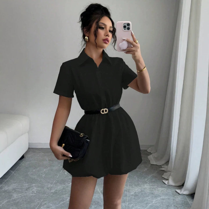 Damen Hemdblusenkleid mit zeitloser Silhouette und tailliertem Design Drune