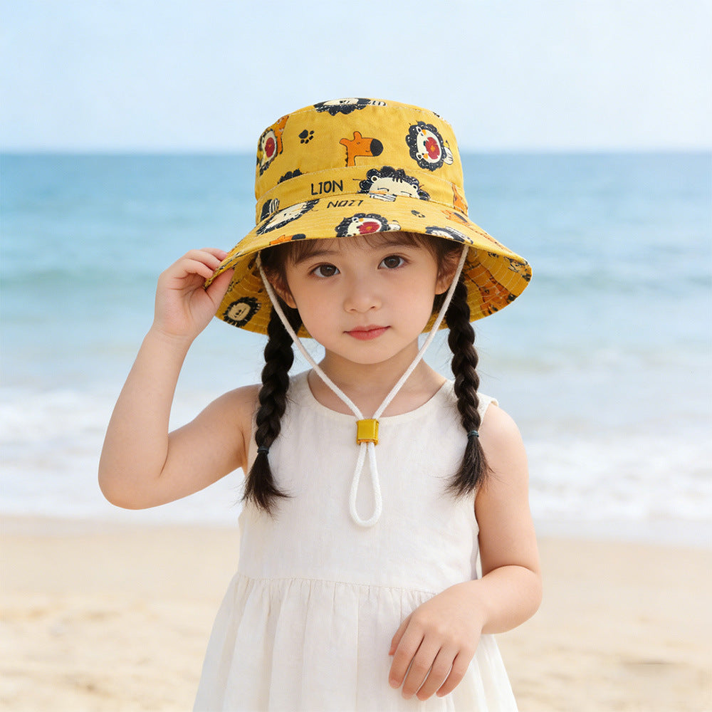 Unisex nan Kinder Sonnenhut mit verstellbarem Kinnband, breiter Krempe und fantasievollem Einhornprint  Drune