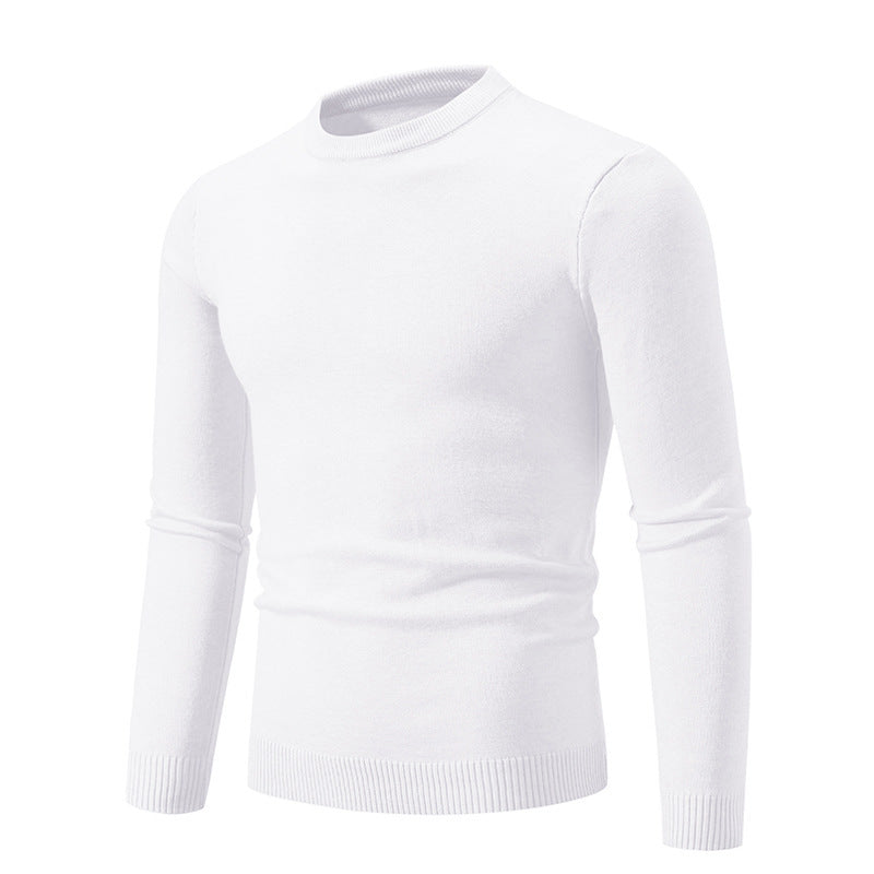 Herren klassischer Rundhals-Pullover aus weichem Strick Drune