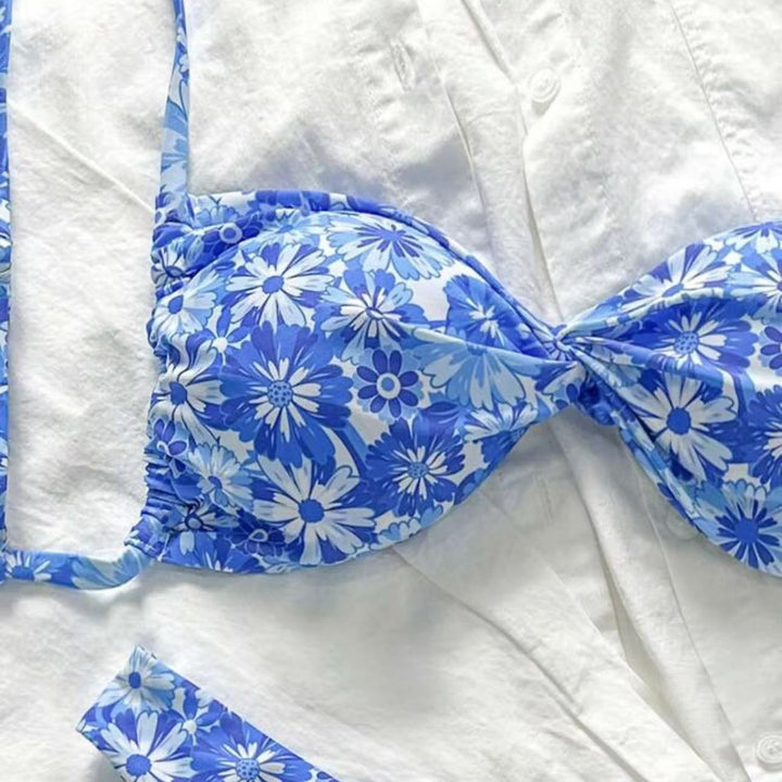 Damen Triangel-Bikini mit floralem Design Drune