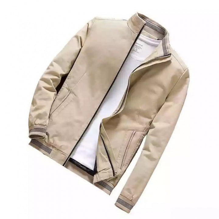 Herren nan Thermo-Stehkragenjacke mit weichem Teddyfutter, elastischen Kontrastbündchen und verdeckten Reißverschlusstaschen Drune