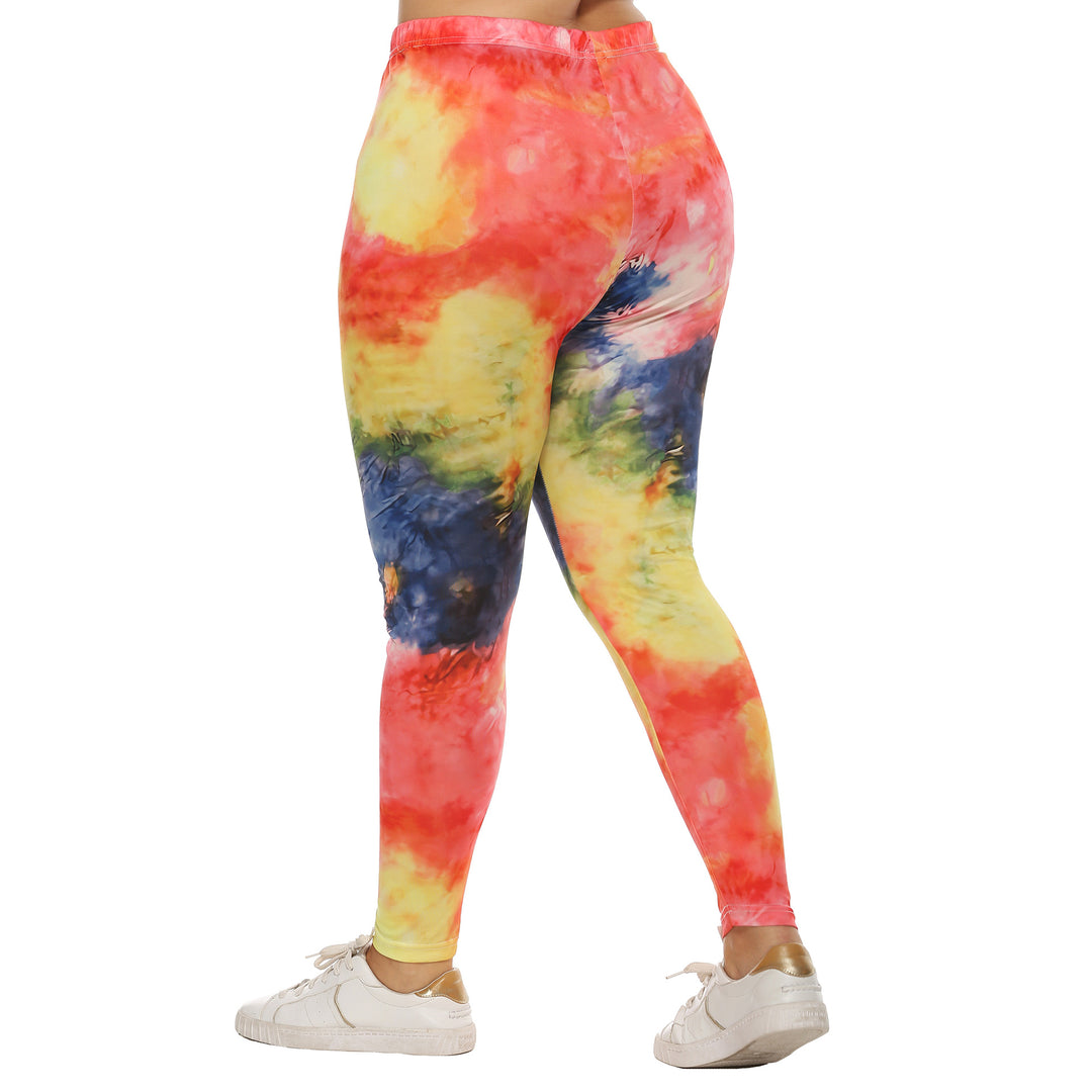Damen farbenfrohe Leggings mit modernem Batikmuster Drune