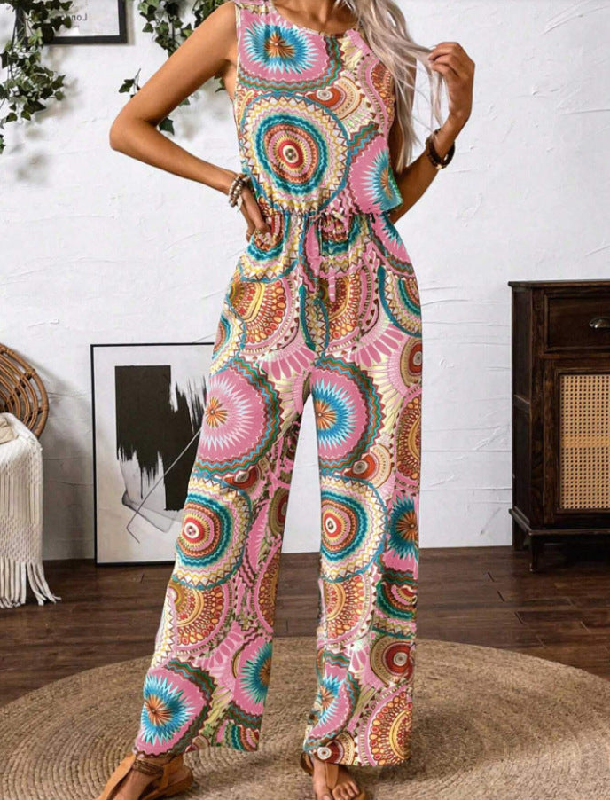 Damen Bohemian Weitbeiniger Overall Drune
