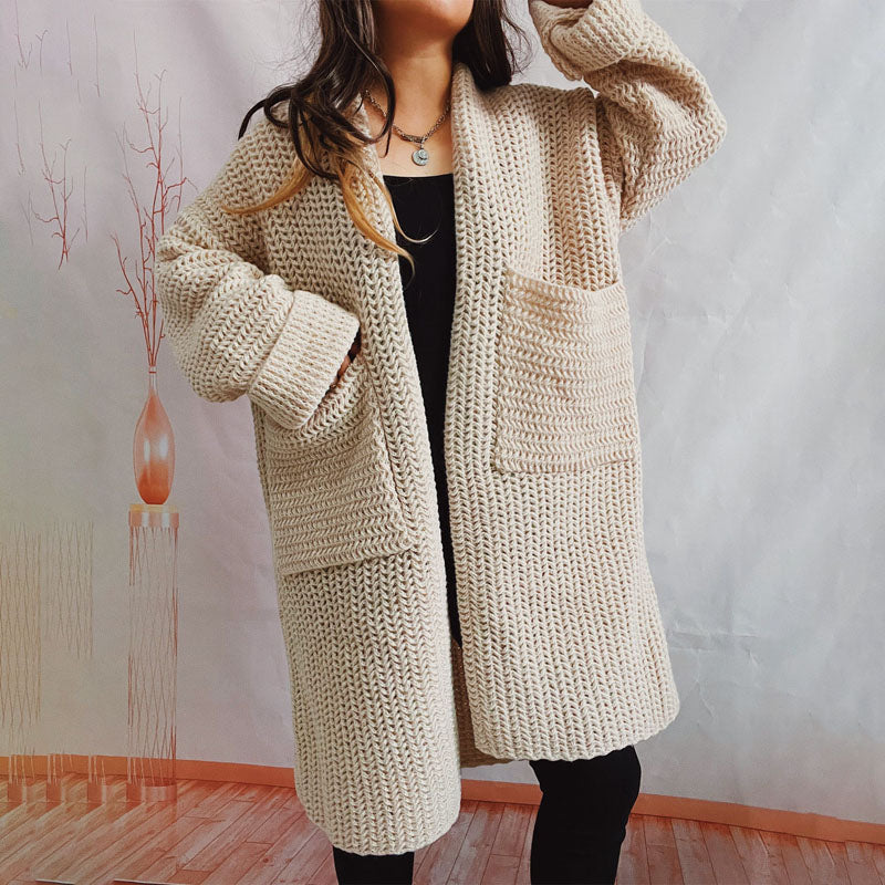 Drune | Einfarbige Strickjacke
