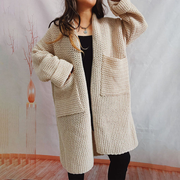 Drune | Einfarbige Strickjacke