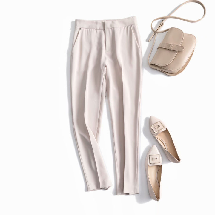 Damen elegante Chino-Hose mit verstellbarem Bund Drune