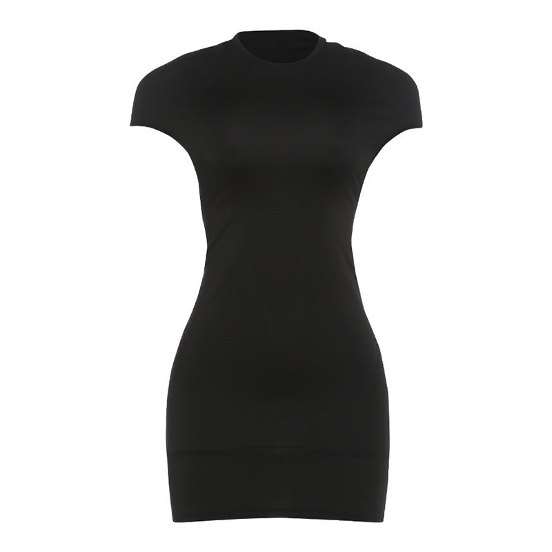 Damen Figurschmeichelndes Mini-Kleid mit schulterfreien Ärmeln und legere Passform Drune