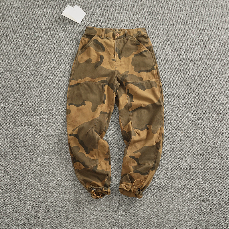 Herren Cargohose im stylischen Camouflage-Design mit elastischem Bund und praktischen Taschen Drune