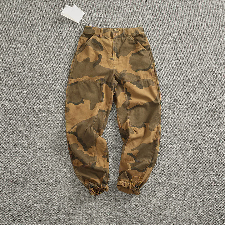 Herren Cargohose im stylischen Camouflage-Design mit elastischem Bund und praktischen Taschen Drune