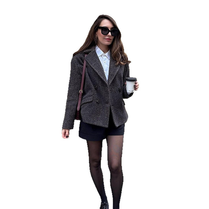 Damen modischer Doppelreiher Blazer Drune