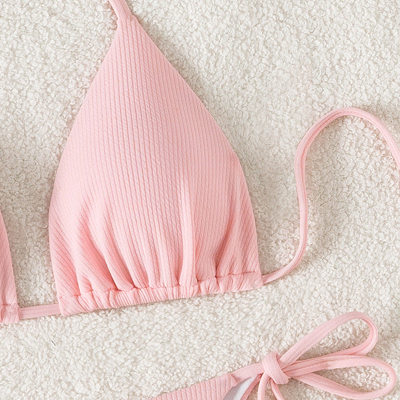 Damen Triangel-Bikini mit verstellbaren Trägern und seitlichen Bindebändern Drune