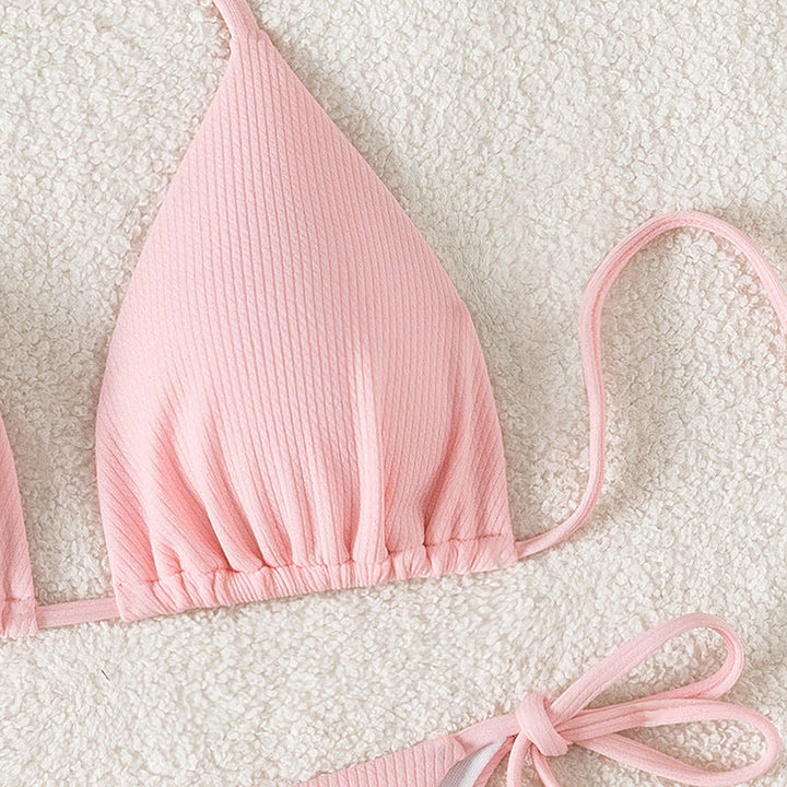Damen Triangel-Bikini mit verstellbaren Riemen und raffinierten Details Drune