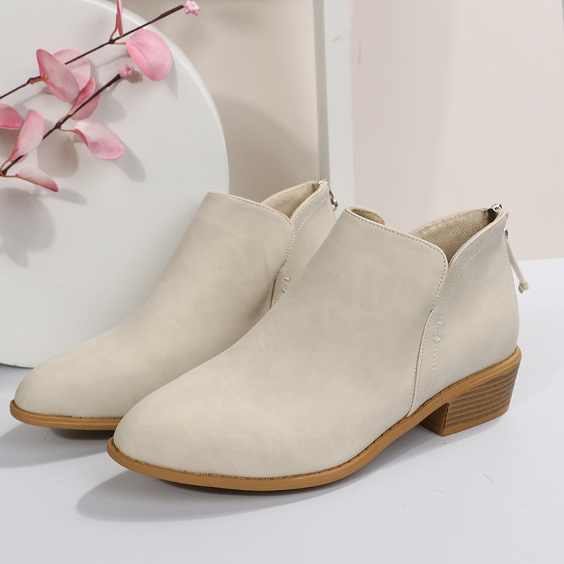Damen nan schlanke knöchelhohe Stiefelette aus Microvelours mit verdecktem Fersenreissverschluss und leichtem Blockabsatz Drune