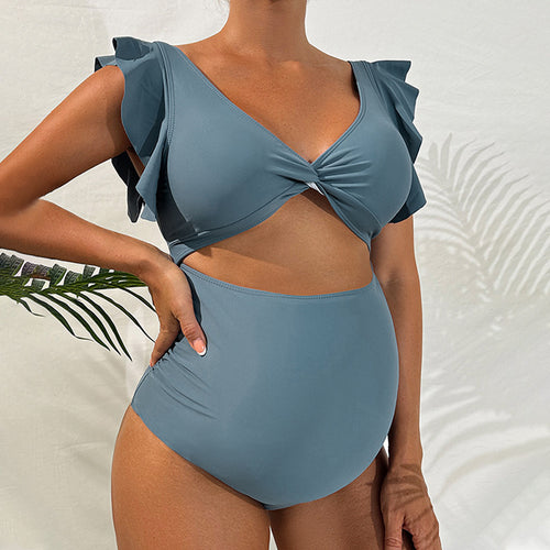 Damen Bikiniset mit elegantem Rüschendesign und hohem Taillenslip Drune