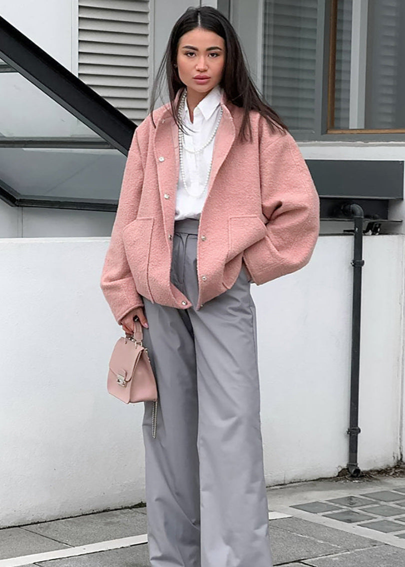 Drune | Kragen Oversized Bouclé Jacke