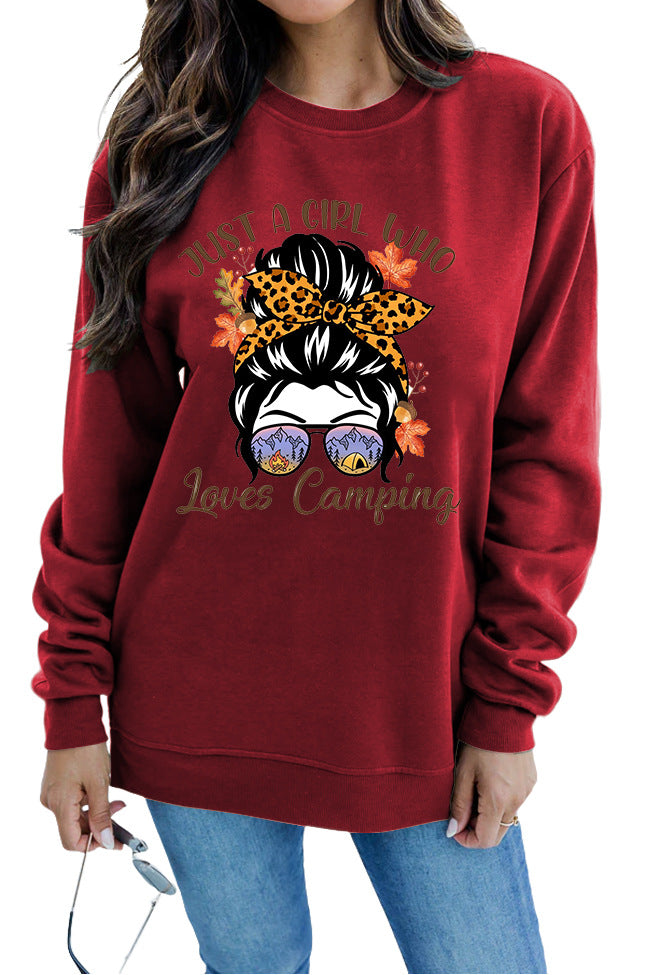Damen Sweatshirt mit künstlerischem Campingmotiv Drune