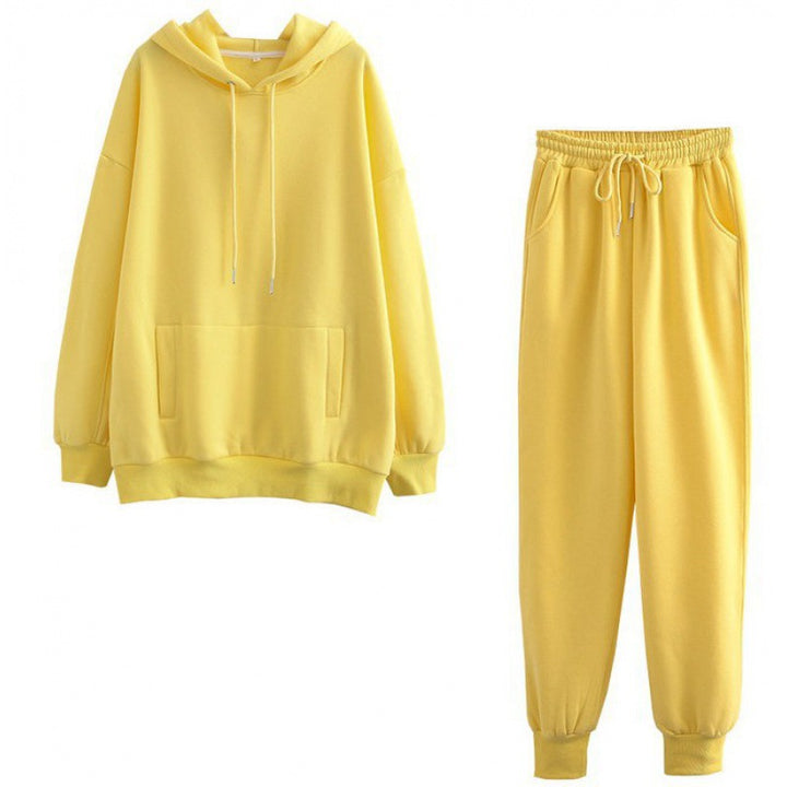Damen Freizeit-Loungewear-Set mit gemütlichem Kapuzenpullover und bequemen Jogginghosen Drune
