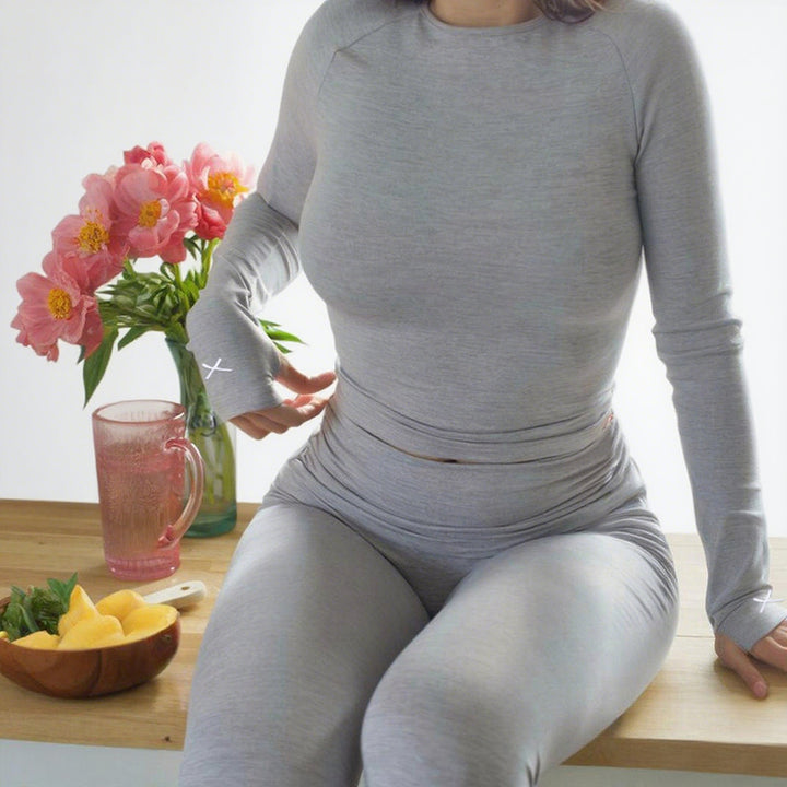 Damen Sportliches Set aus langärmligem Oberteil und Leggings Drune