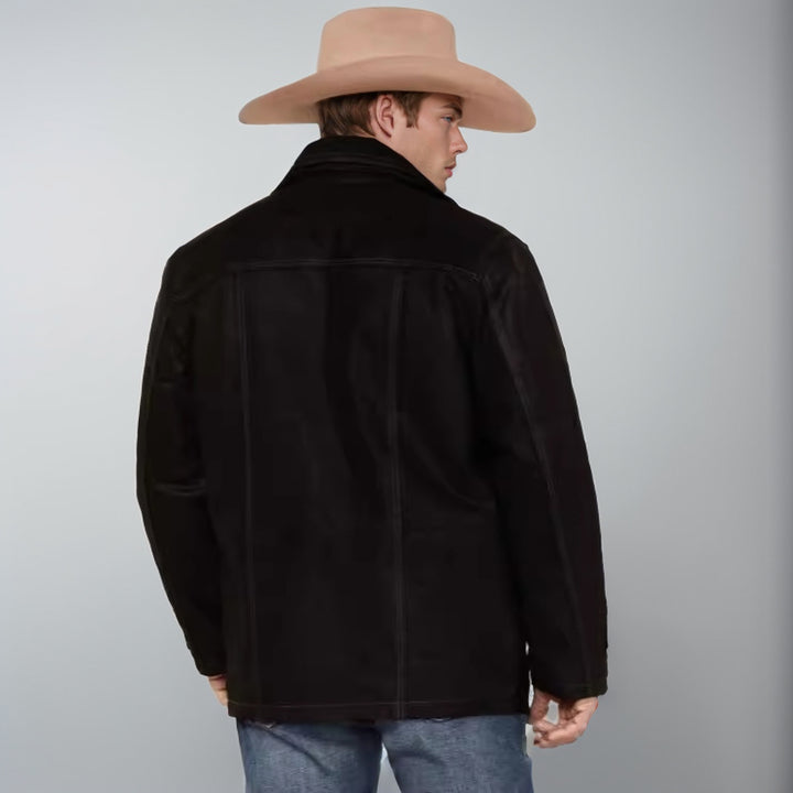 Herren Stilvolle Lederjacke mit auffälligen Nähten Drune