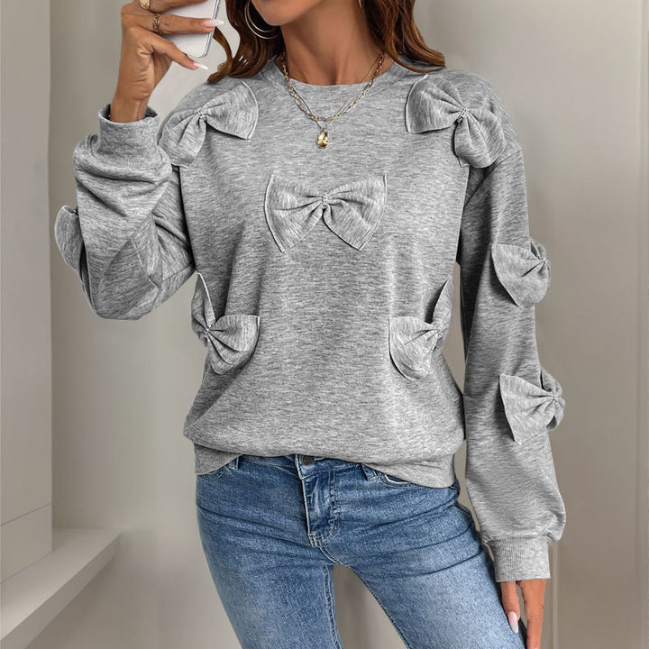 Damen Sweatshirt mit verspielten Schleifendetails und lässigem Schnitt Drune