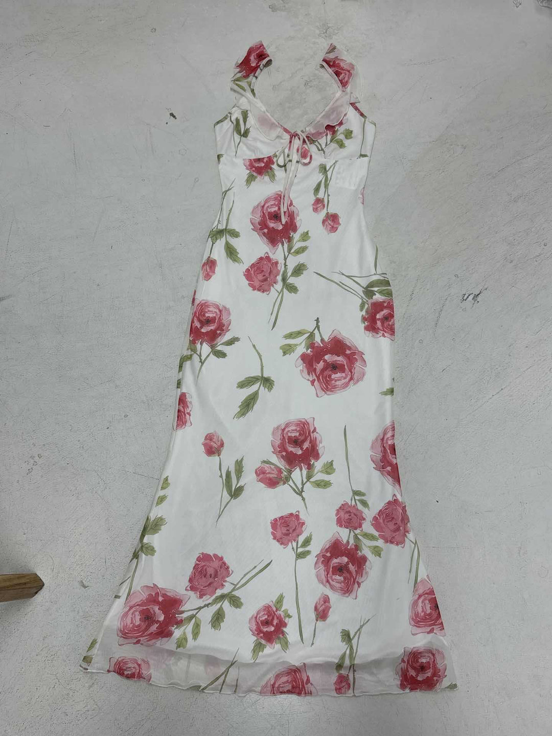 Damen Maxikleid mit floralem Design und Spaghetti-Trägern Drune