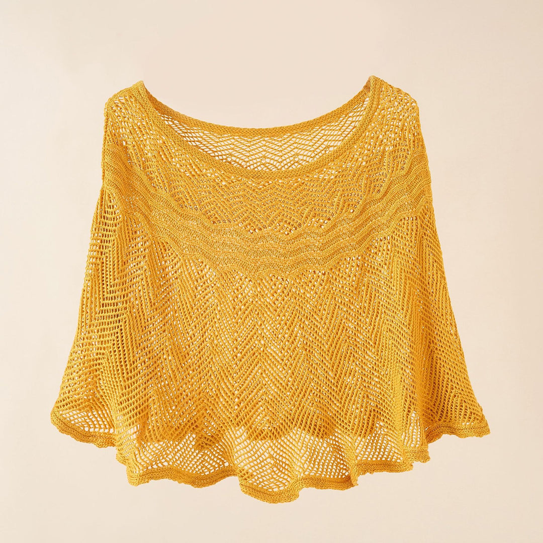 Damen luftiger Strickponcho im modernen Design Drune