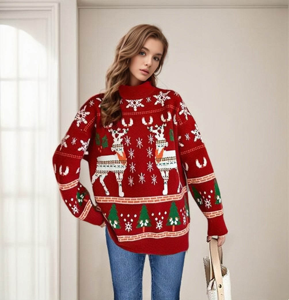 Damen Weihnachtspullover mit festlichem Motiv und lässigem Schnitt Drune