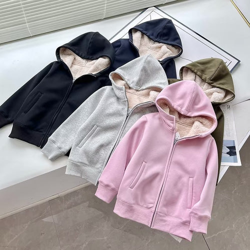 Damen kuschelige und warme Hoodie-Jacke mit Fleecefutter Drune