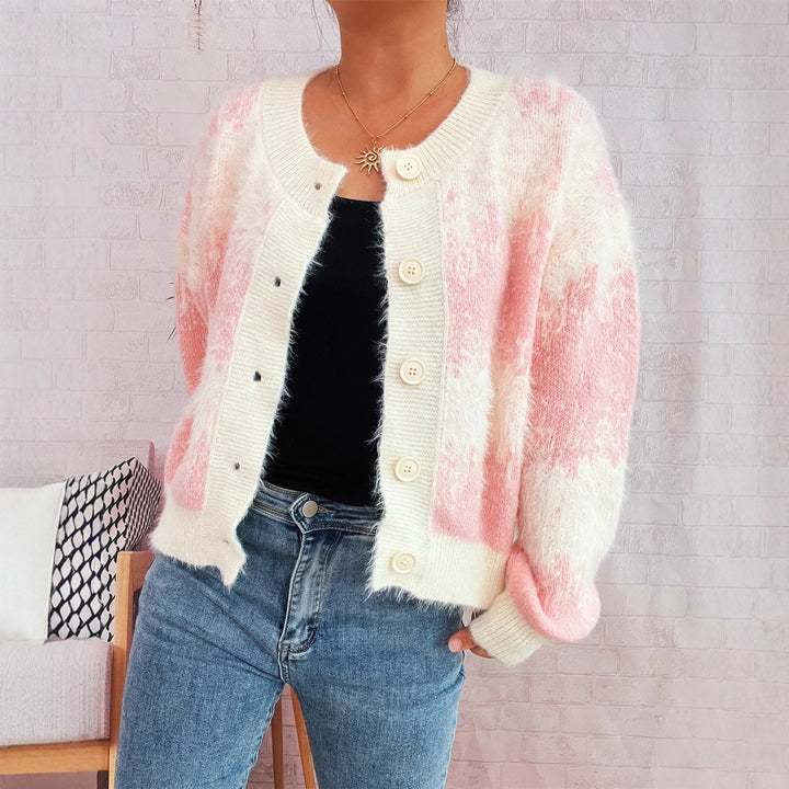 Damen Strickjacke mit farbenfrohem Muster Drune