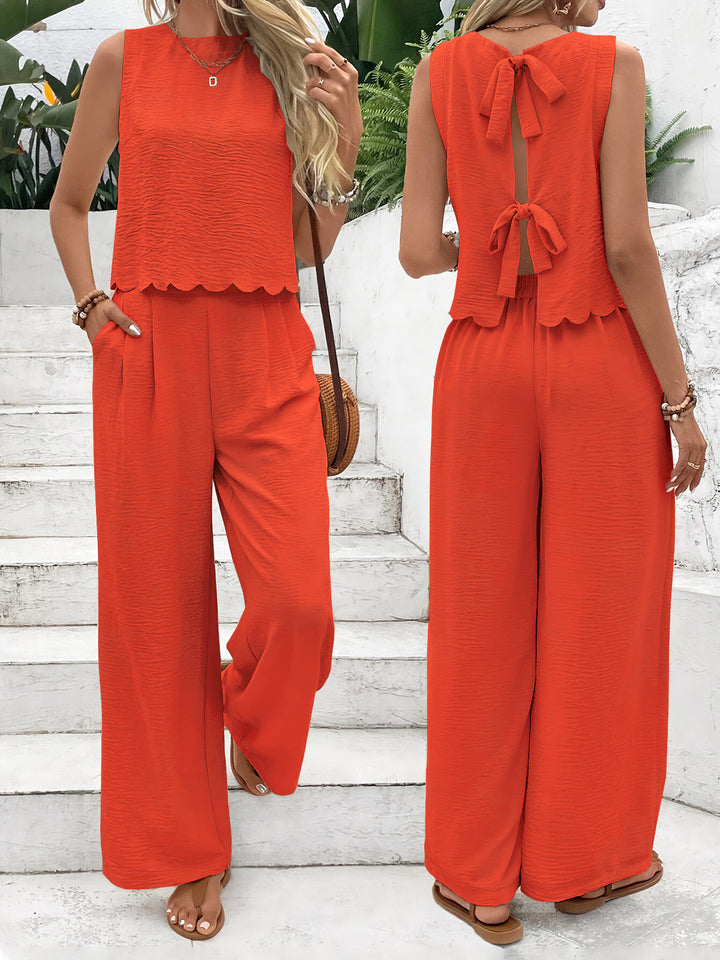 Damen Lässiger Jumpsuit mit elegantem Rückenausschnitt und weitem Bein Drune