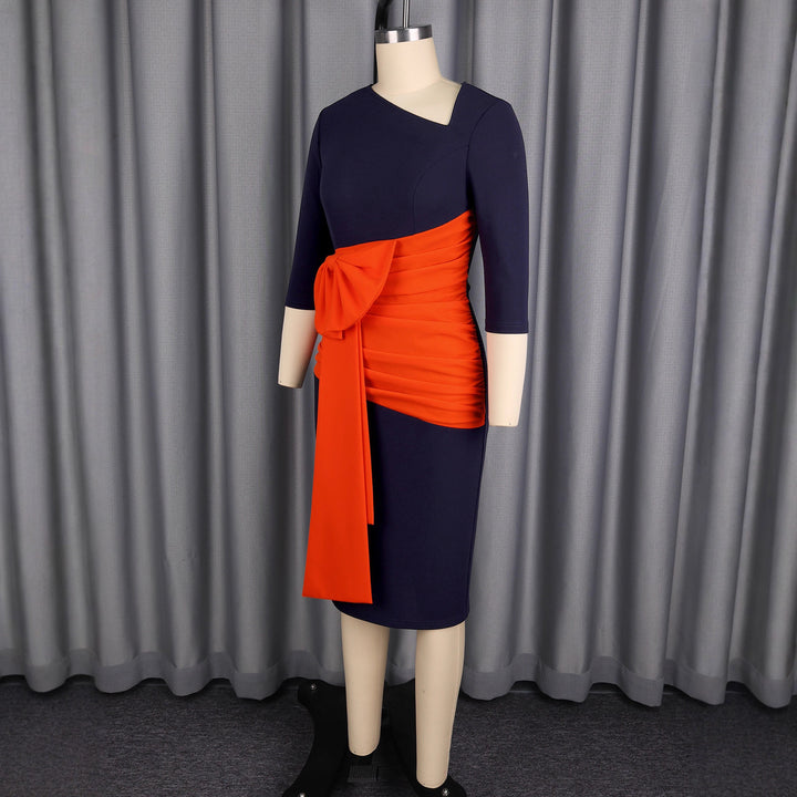 Damen Effortlessly Chic Kleid mit asymmetrischem Design und voluminösem Rüschenelement Drune