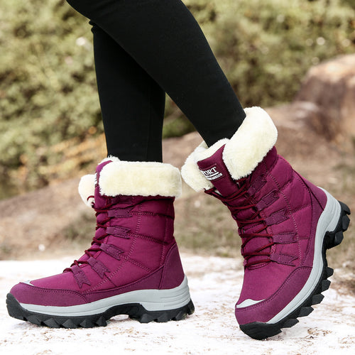 Damen Gefütterte Winterboots mit rutschfester Sohle und isolierendem Futter Drune
