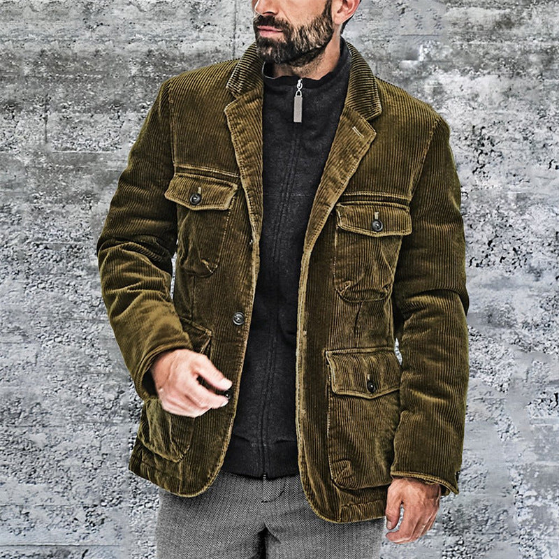 Herren Cordjacke mit praktischen aufgesetzten Taschen und modernem Schnitt Drune