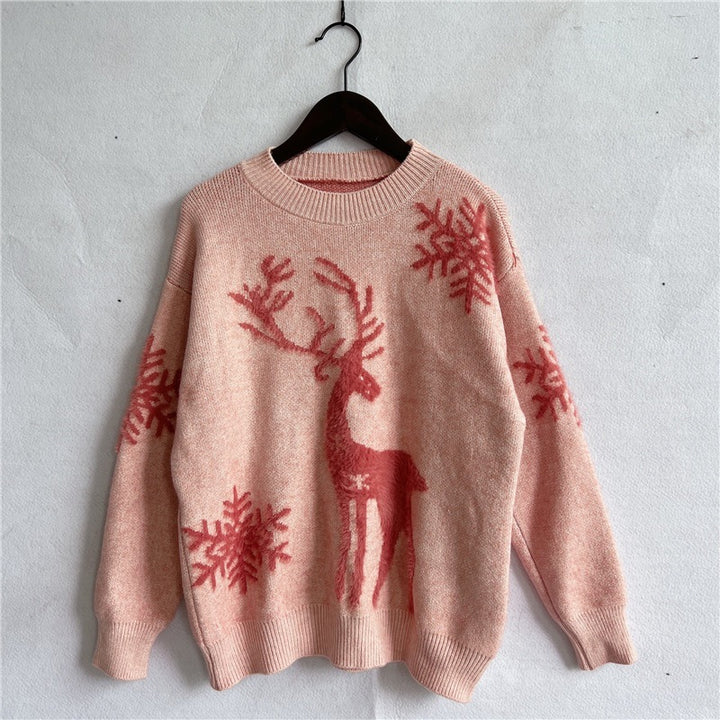 Damen Weihnachtspullover mit festlichem Rentierdesign und hochwertiger Strickqualität Drune