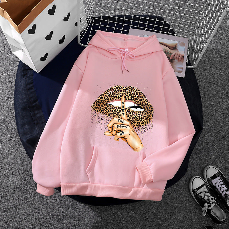 Damen Hoodie mit auffälligem Leopardenmotiv Drune