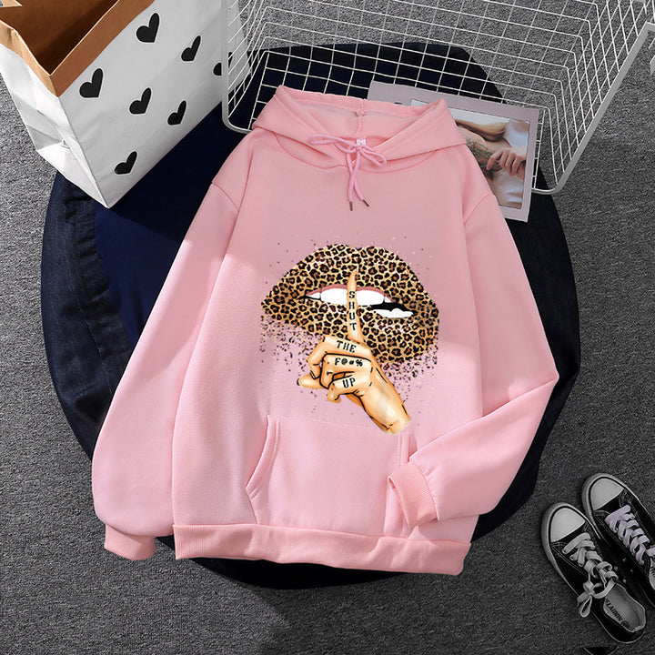 Damen Hoodie mit auffälligem Leopardenmotiv Drune