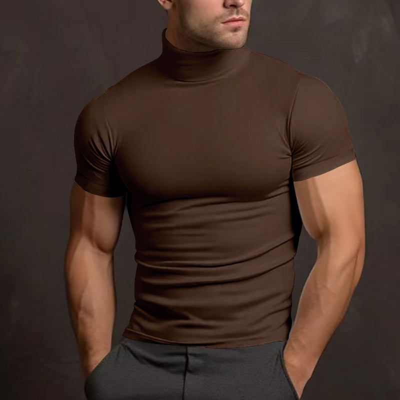 Herren Langarm-Turtleneck-Shirt aus atmungsaktivem Stretchmaterial Drune