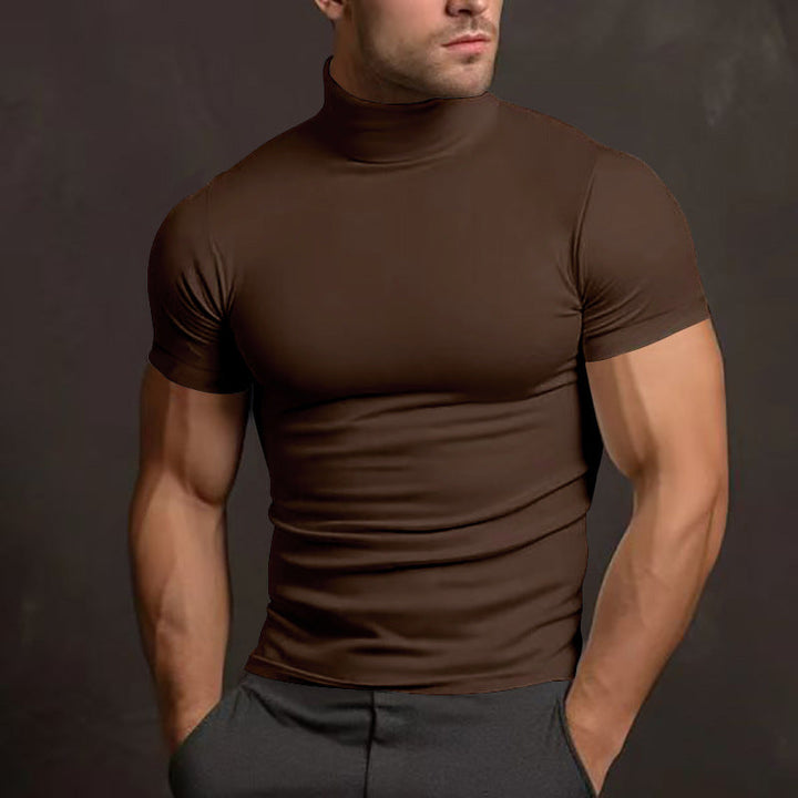 Herren Langarm-Turtleneck-Shirt aus atmungsaktivem Stretchmaterial Drune