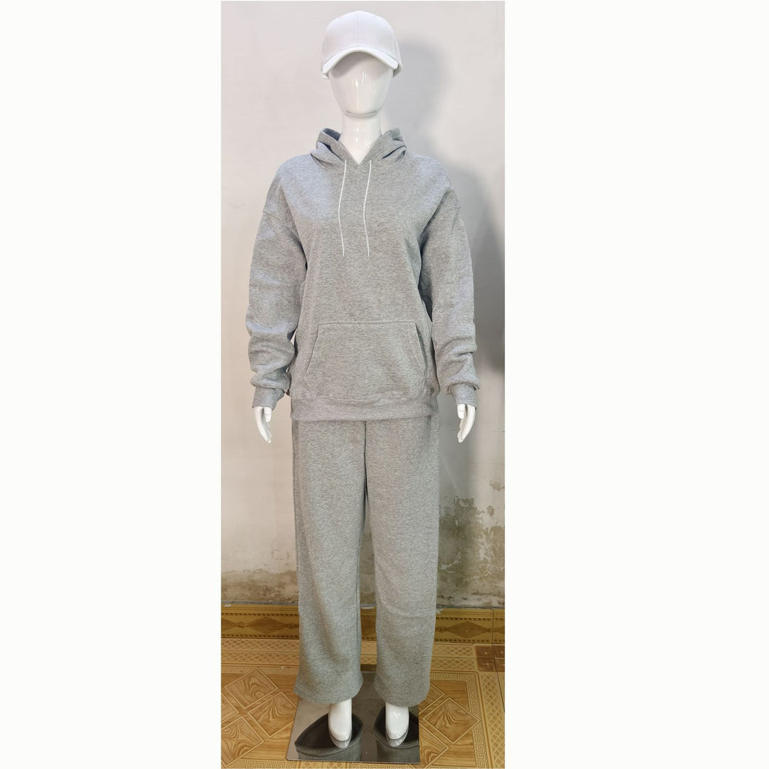 Damen nan extraweite Palazzo-Sweathose mit hohem Komfortbund, seitlichen Eingrifftaschen, Schlitz am Saum und Kordelzug Drune