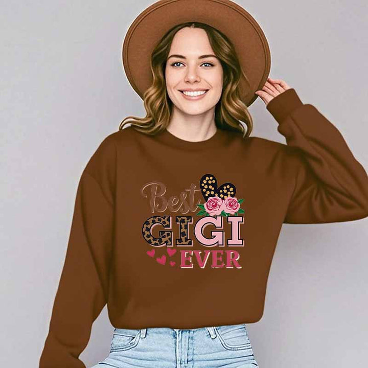 Damen Sweatshirt mit kreativem Gigi-Motiv Drune