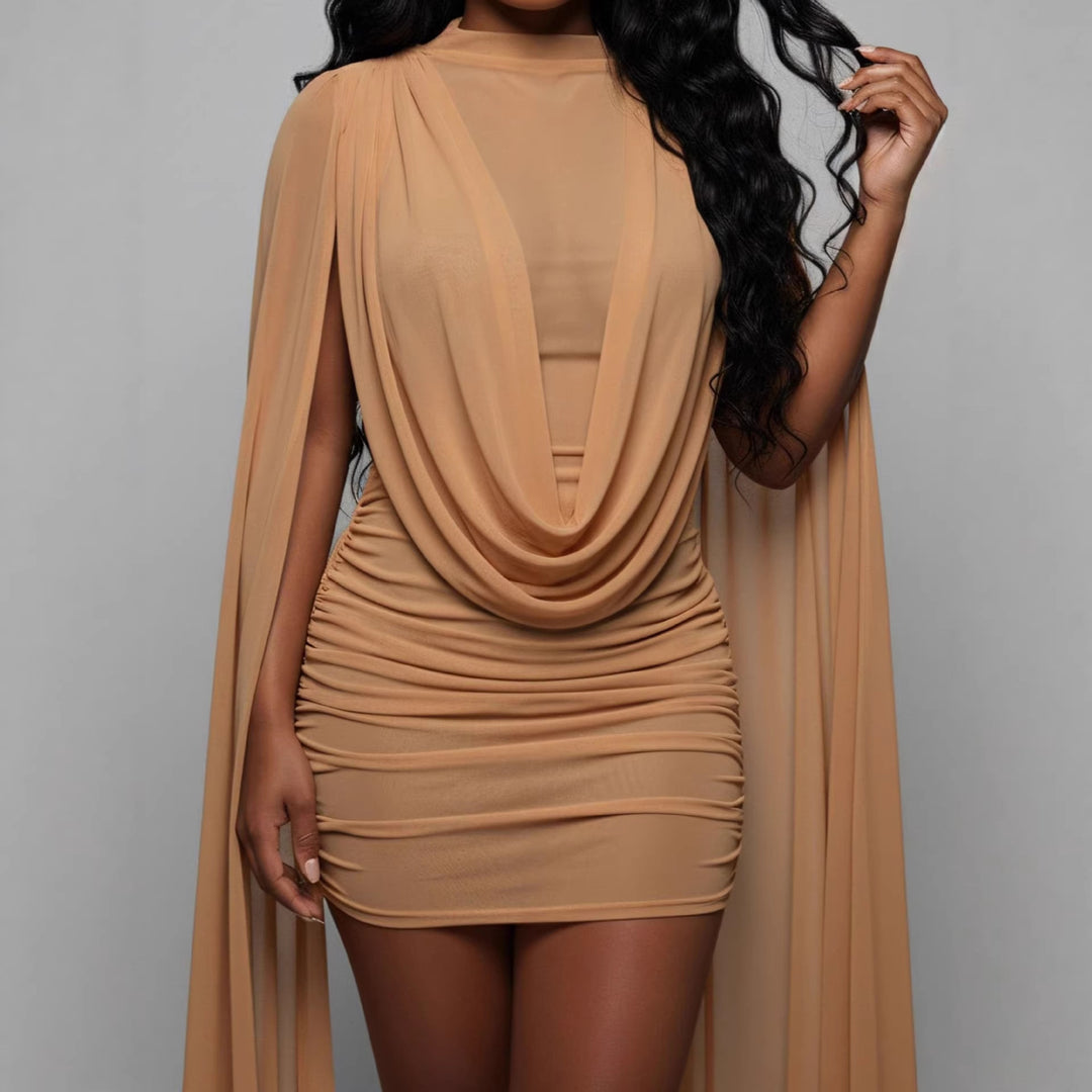 Damen Elegantes Wickelkleid mit fließendem Stoff und edlen Drapierungen Drune