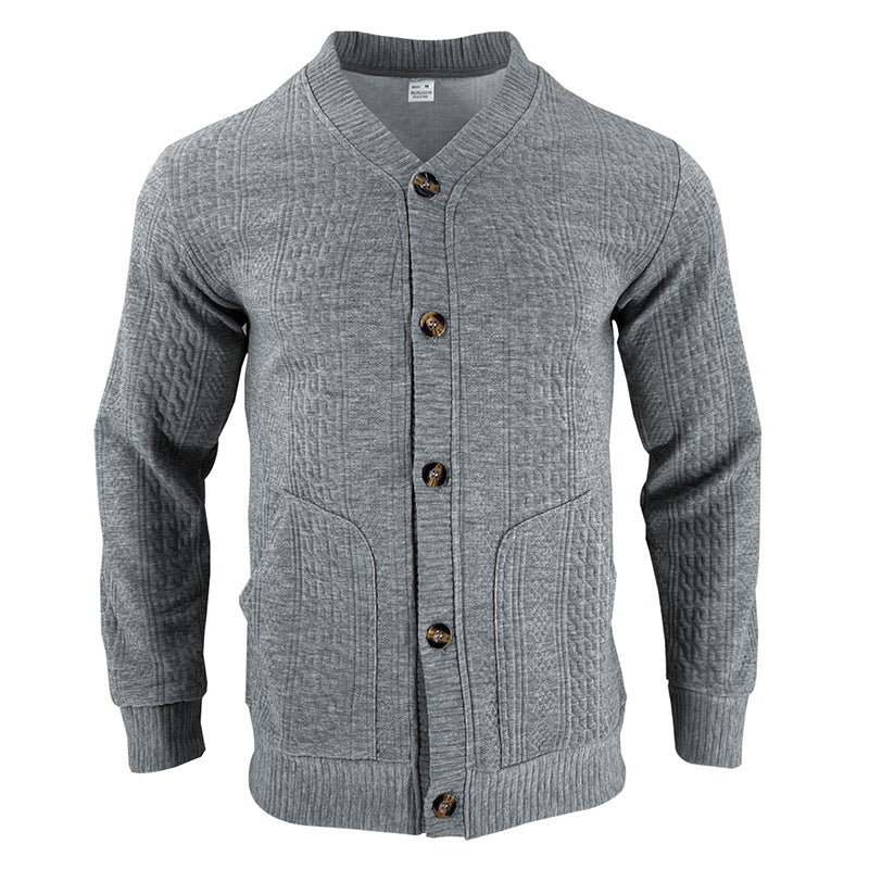 Herren Strickjacke mit hochwertigem Strukturmuster und modernen Knöpfen Drune