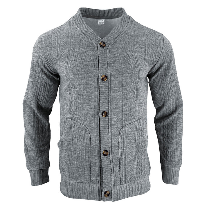 Herren Strickjacke mit hochwertigem Strukturmuster und modernen Knöpfen Drune