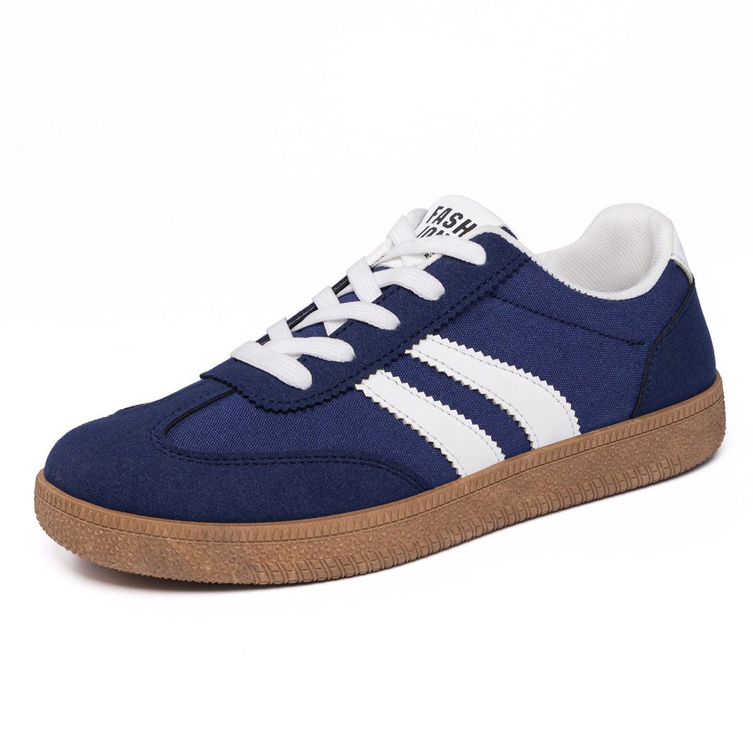 Herren nan retro Sneaker mit Velours- und Textilobermaterial, klassischer Drei-Streifen-Optik und profilierter Gumminsohle Drune
