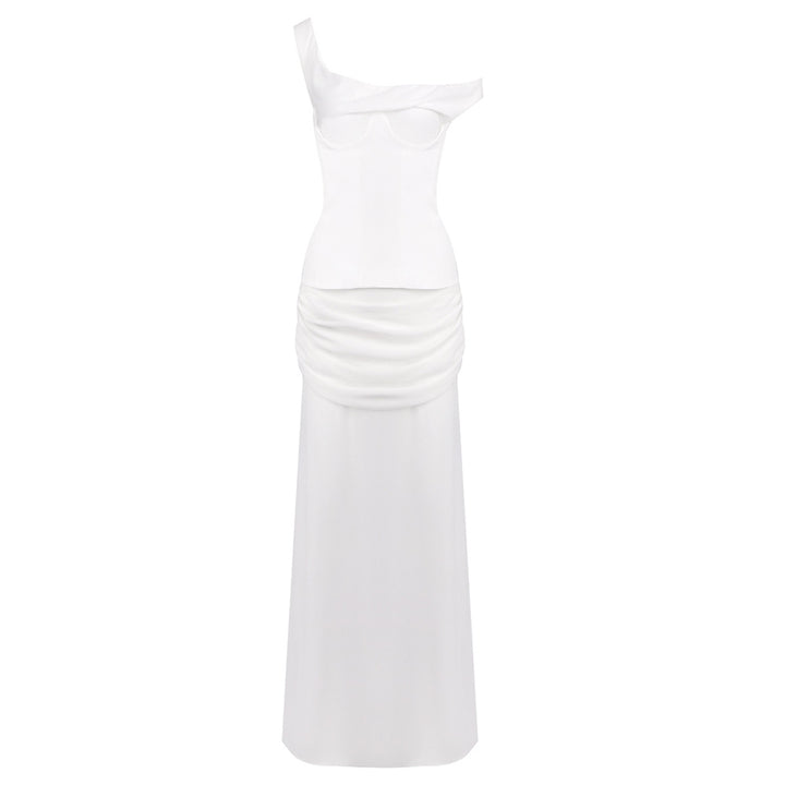 Damen Elegantes Maxikleid mit asymmetrischem Design und raffinierten Drapierungen Drune
