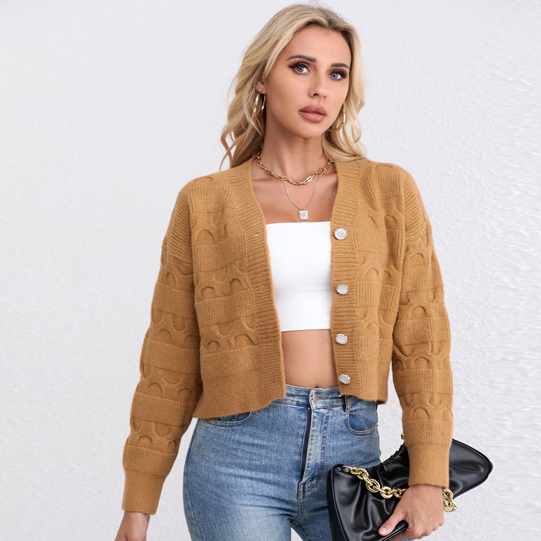 Damen Strickjacke mit modischem Jacquard-Muster Drune