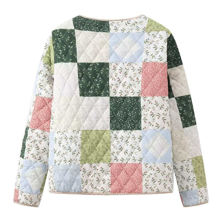 Damen gesteppte Patchwork-Jacke mit praktischen Taschen Drune