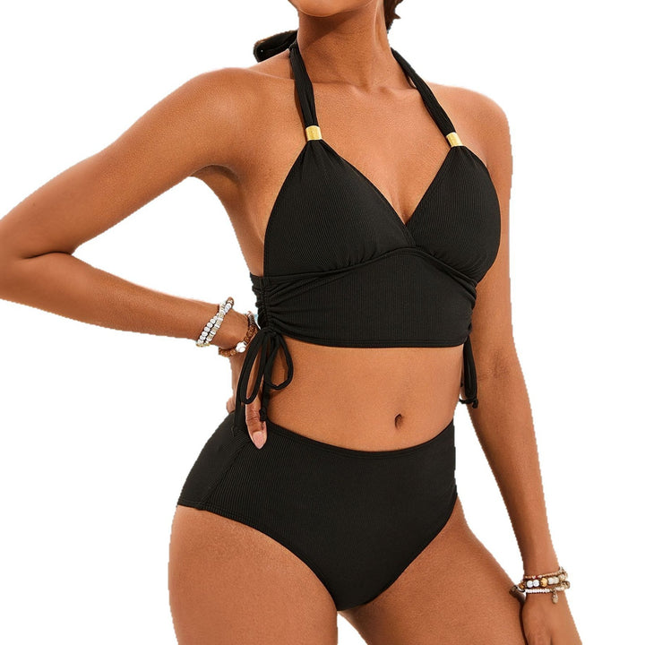 Damen Hochtaillierter Bikini mit Wickeloberteil Drune