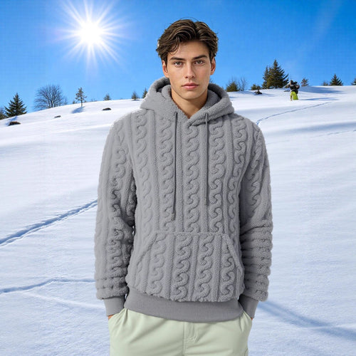 Damen Warmes Kapuzenpullover mit strukturiertem Wabenmuster Drune
