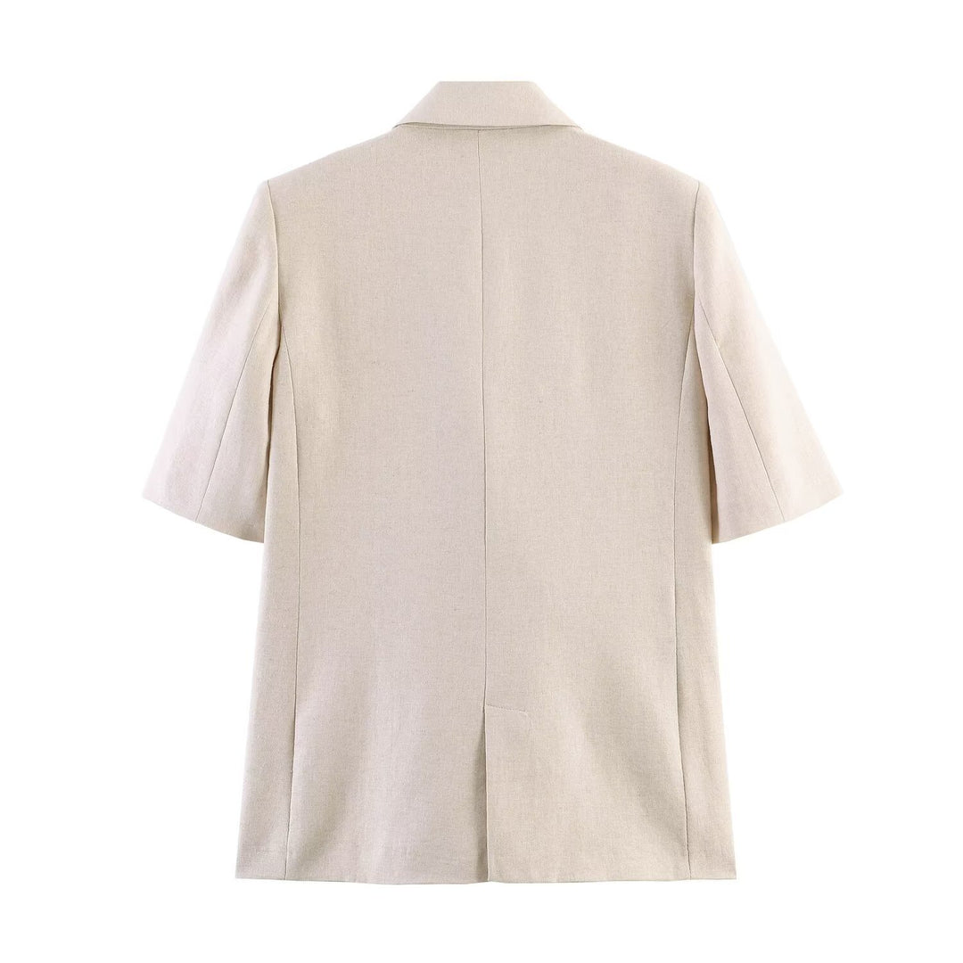 Damen weite Leinenhose mit eleganter Faltenlegung Drune